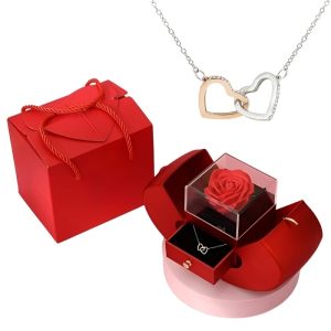 HEARTS Halskette mit verschlungenen Herzen und kostenloser GIFT BOX - HEARTS_APPLEROSE
